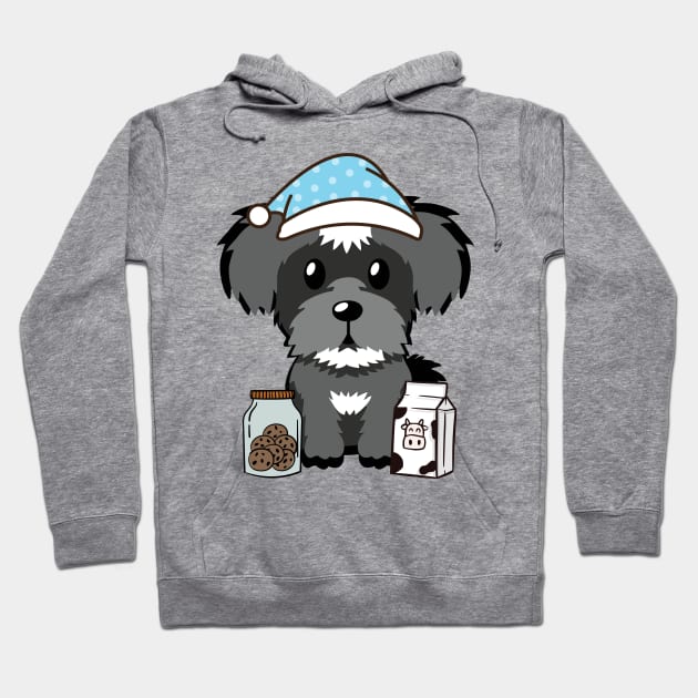 Funny schnauzer is having a midnight snack Hoodie by Pet Station